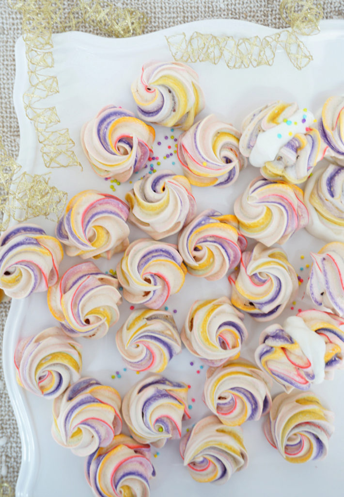 Rainbow Meringues